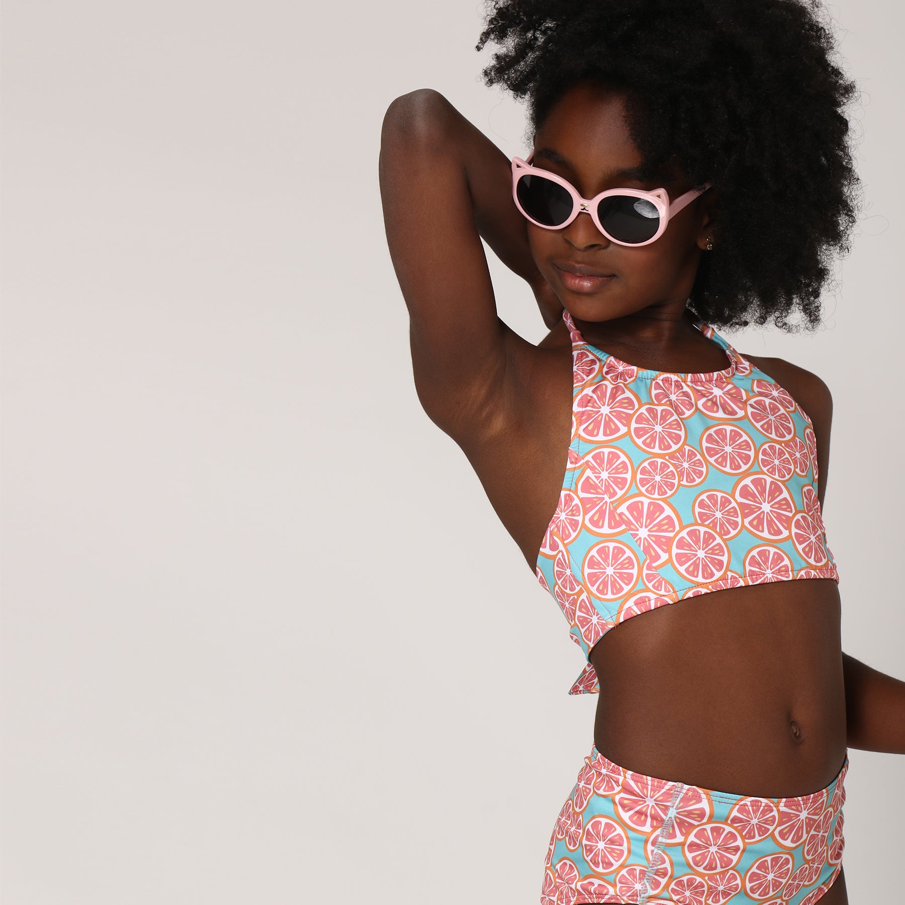 Girl's Lemon Rash Guard Three Pieces Swimsuit UPF 50+ – UV.LINE